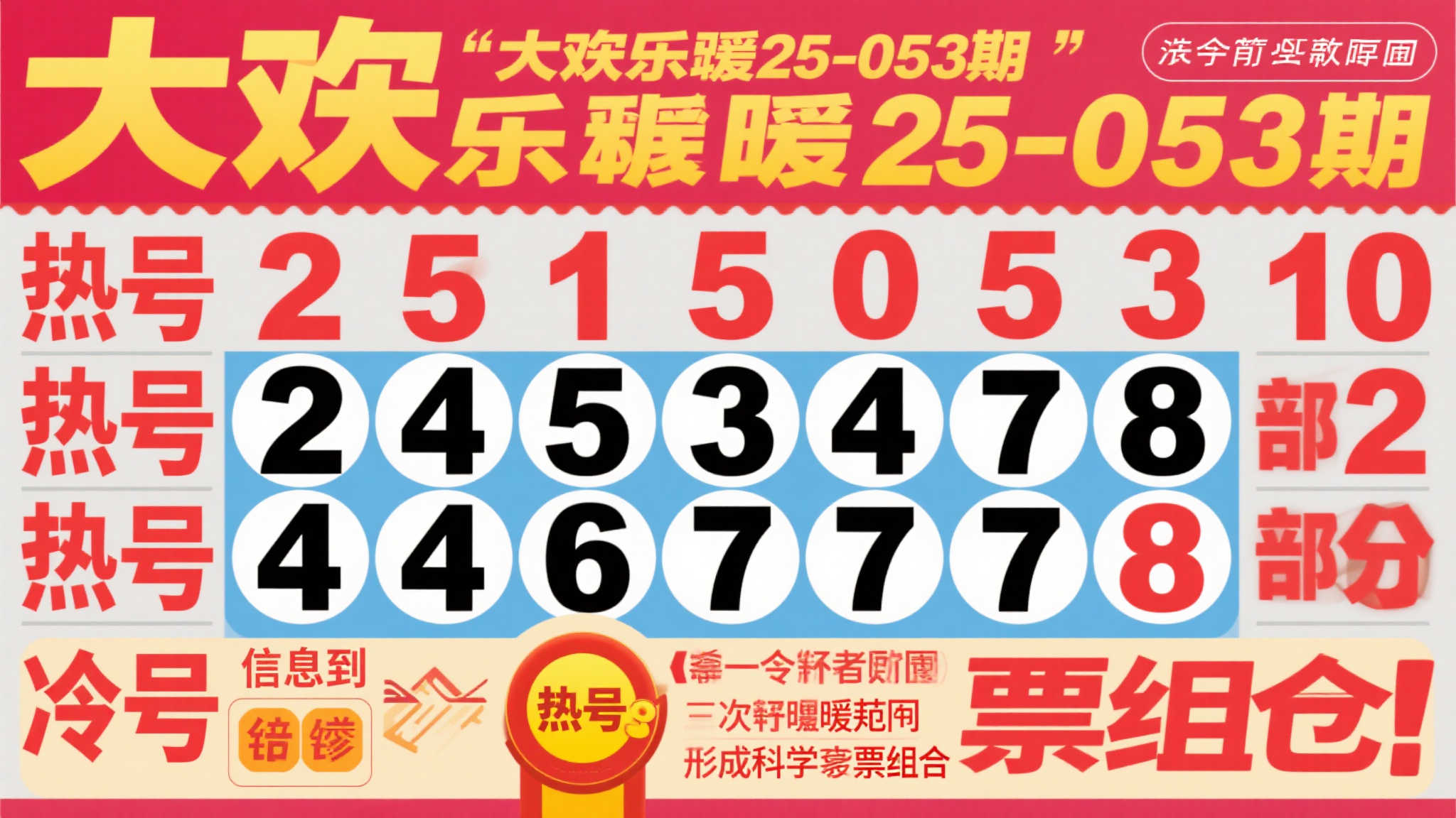大乐透第25-053期开奖资讯